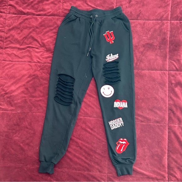 ‼️🔴⚪️IU TAILGATE HOOSIERS INDIANA UNIV VINTAGE GAMEDAY SWEATPANT JOGGERS SIZE - Picture 1 of 2